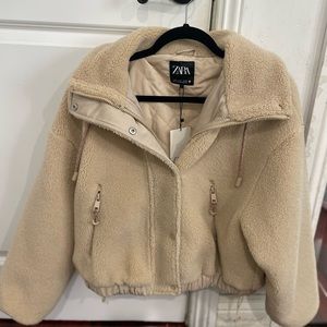 ZARA CROPPED TEDDY JACKET